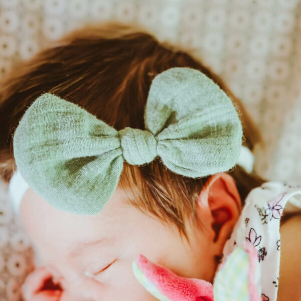 Babyschleife – meeresgrün Musselin