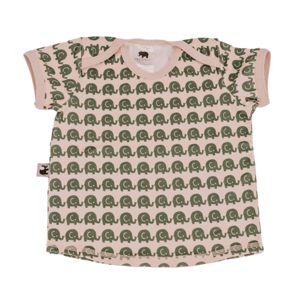 kurzarm Shirt – Elefanten – grün