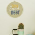 bestickter Rahmen – Sonne, Sand, Meer