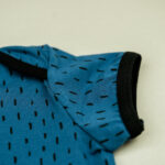 kurzarm Shirt – Striche – jeansblau