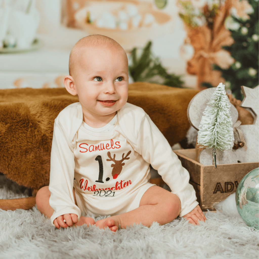 Baby-Body erstes Weihnachten mit Namen